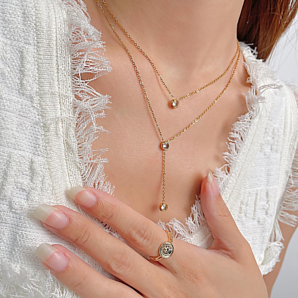 OPK Titanium Steel Necklace Female Gold Ladies Necklace