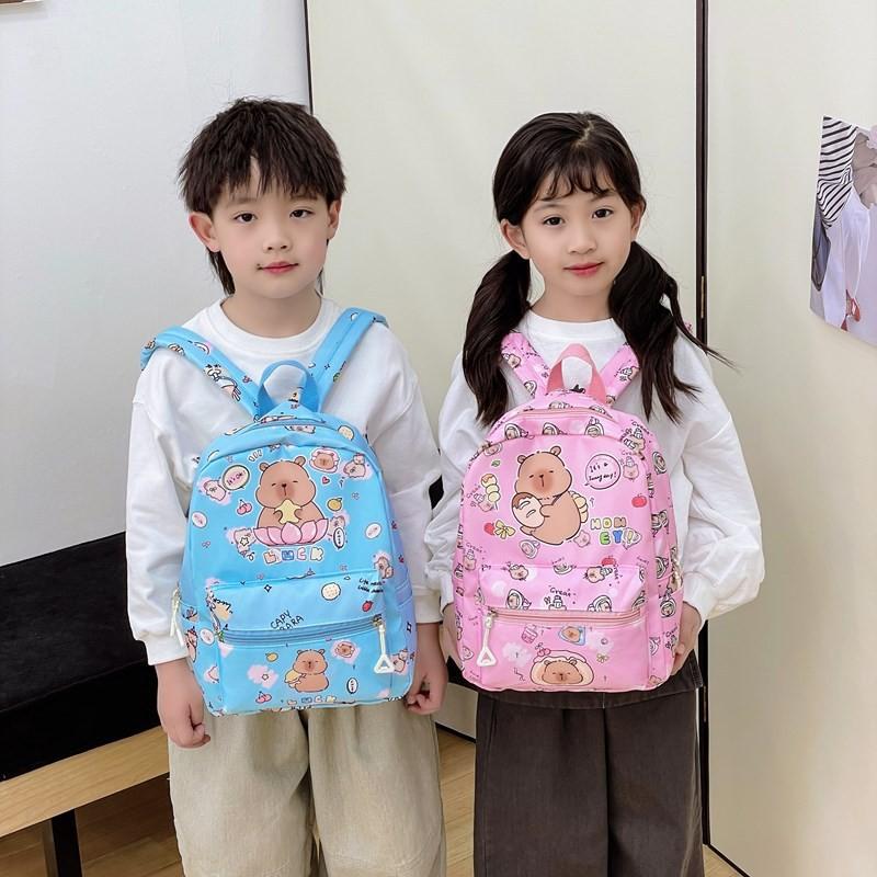 Pattern Capybara Cartoon Backpack Large Capacity Shoulders Bag Gift Children