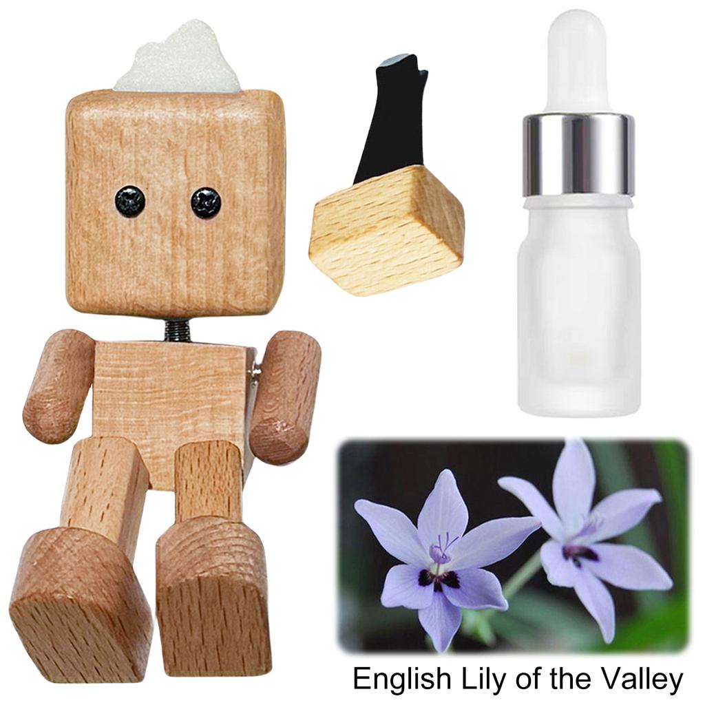Shaking Wooden Man Fragrance Diffuser Figurine Car Decoration Small Ornaments Leg-swinging Robot Figurine Cute Wood Man Car Goo