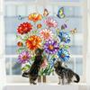 Yousheng Buntglas-Stil Blume Doppelseitige Fensteraufkleber, Wiederverwendbare Florale Schmetterling Fensterdekale, Statischer Schiebetür Aufkleber für das Büro