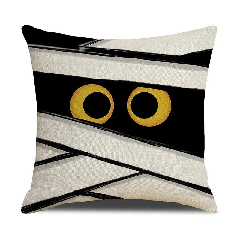 Halloween Holiday Party Decorations Funny Expression Ghost Face Pillow Cover Suitable for Home Living Room Sofa Room Decoration