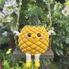 Pot à plante ananas souriant, Pot à plante ananas à bascule mignon, Pot de fleurs suspendu pour succulentes petites plantes d'intérieur Décor de jardin de balcon