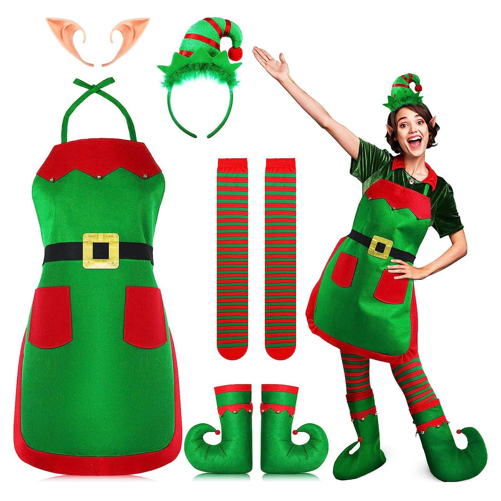 

Christmas Kitchen Family Party Supplies Kitchen Apron One Size зелений