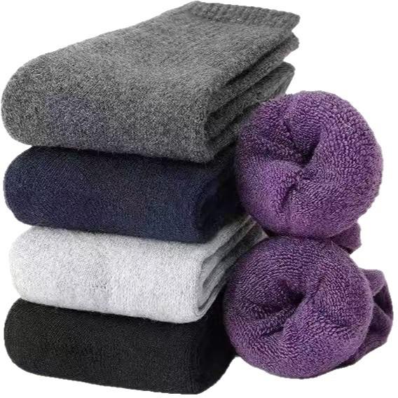 5 Pairs Merino Wool Crew Socks Thermal Insulated Hiking Socks for Men Women Skiing Camping Trekking