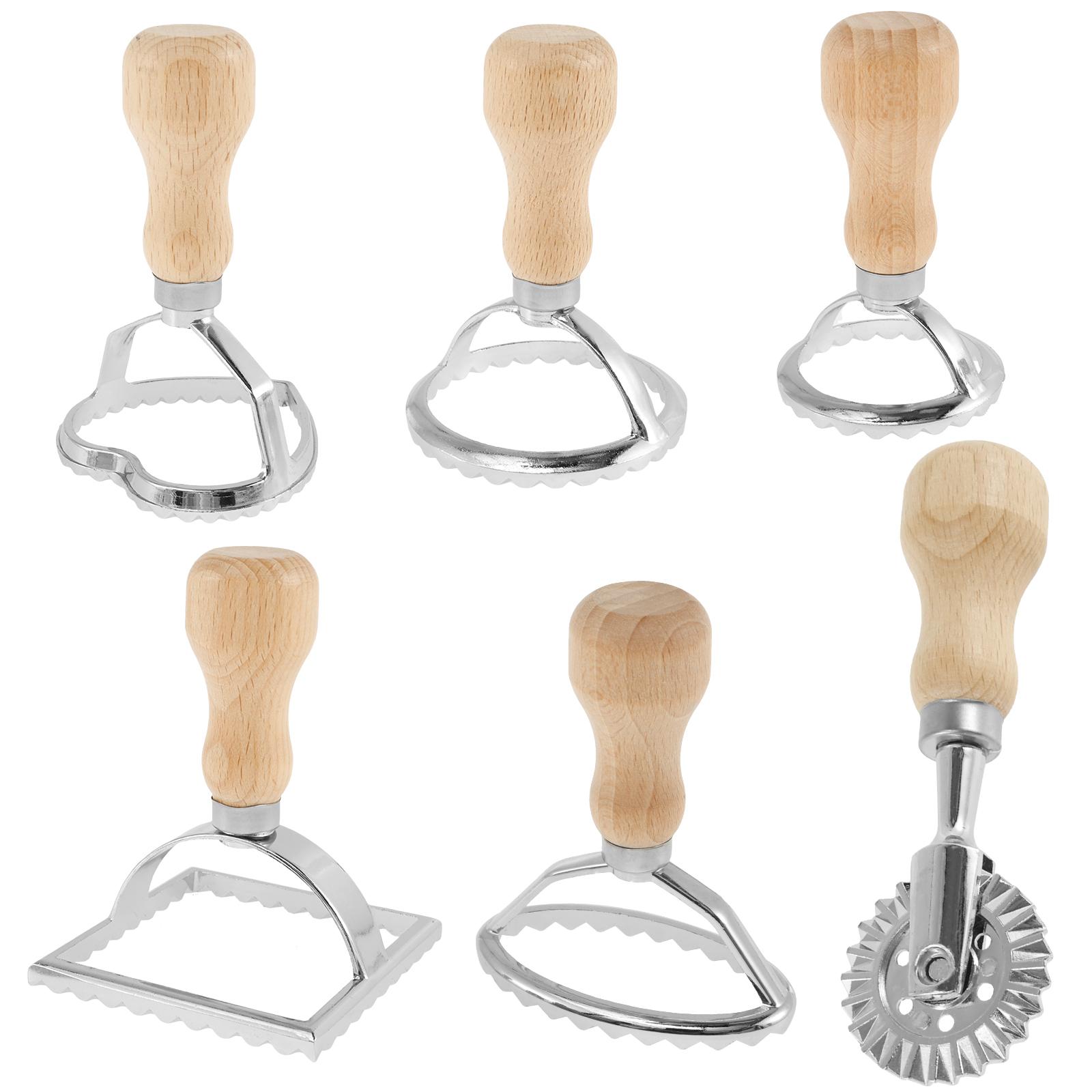 

6Pcs Ravioli Pasta Cutter Wheel Set Ravioli Stamp Maker Cutter with Roller Wheel Set Ravioli Maker Cutter for Pasta Dumplings