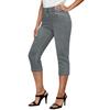 Women’s Stretch Denim Capri Pants Elastic Waistband Pull On Style with Functional Pockets for Everyday Wear