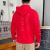Puma Bluza z kapturem i logo litery Unisex Czerwony