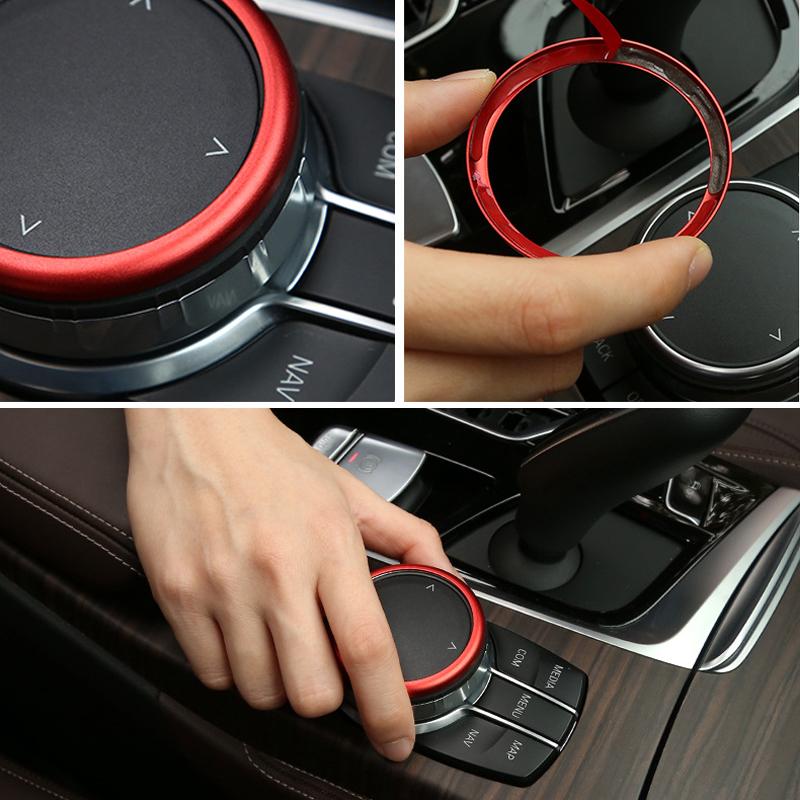 Aluminum Alloy Auto Center Console Ring Decorative Multimedia Knob Sticker Trim Interior Accessories For BMW 5 Series G30 X3