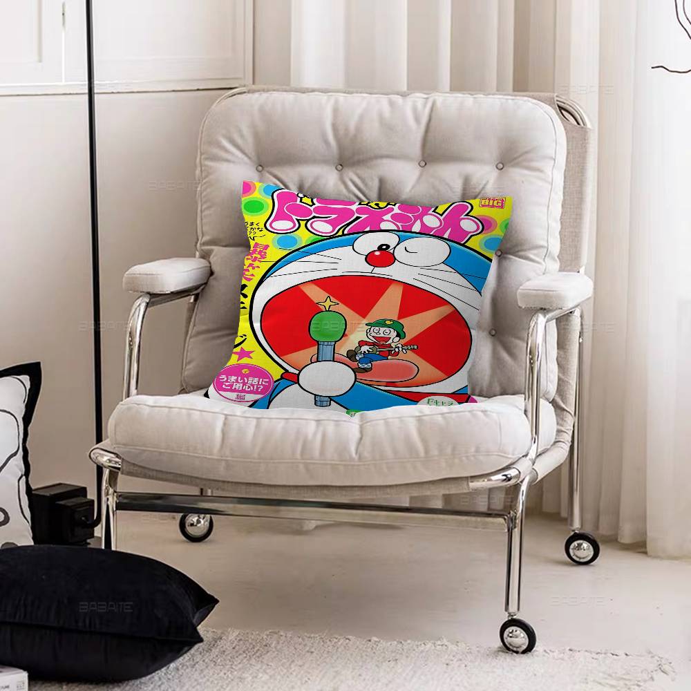 D-Doraemon Pillow Cover for Bedroom Room and Living Room Sofa Decorative Cushion Cover