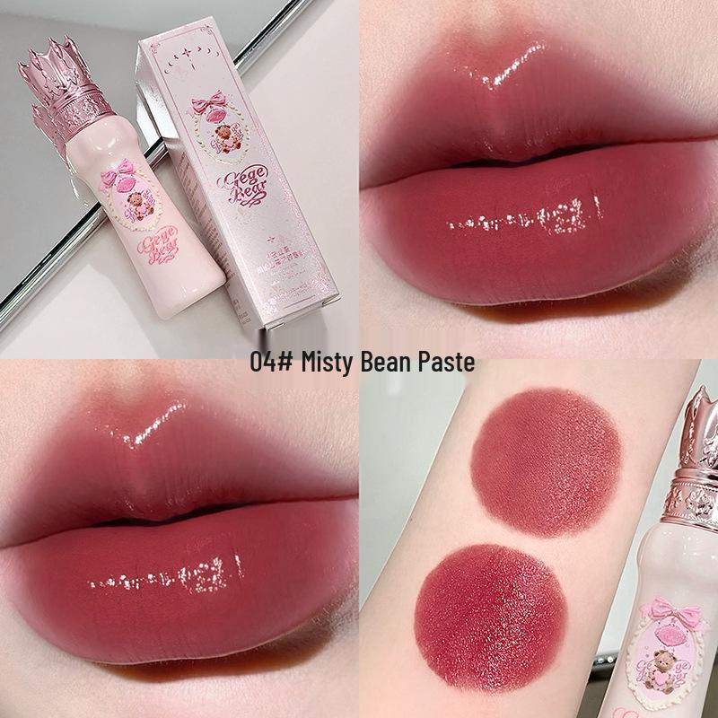 Gegebear Seidenvelours Lippen-Schlamm: Langanhaltender, Antihaftender, Aufhellender Lipgloss.