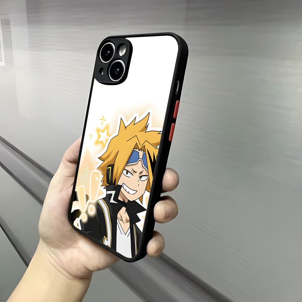 Denki K-Kaminari Phone Case For Iphone 17 16 15 14 13 12 Pro Max Xr Air Plus Skin Feel Black Hard Shell Cover
