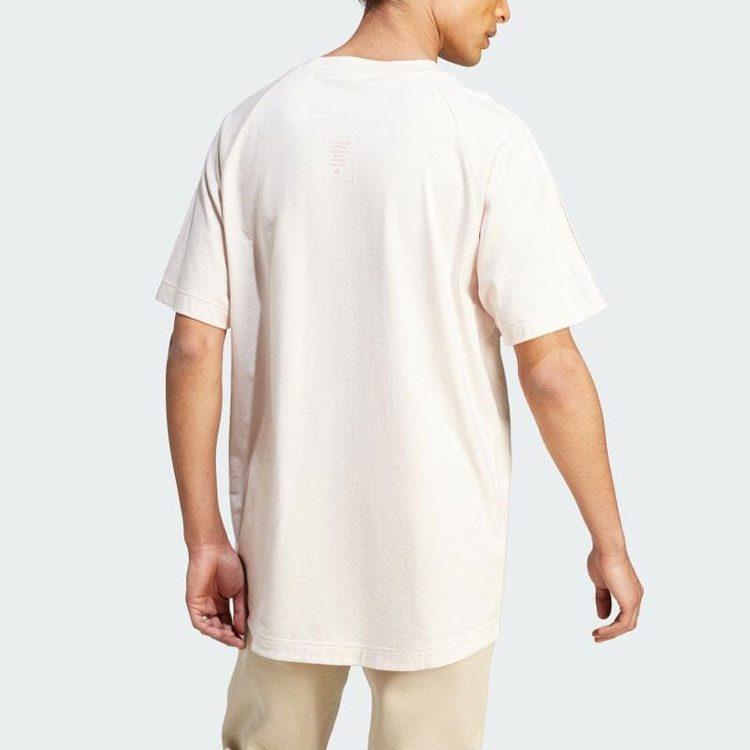 adidas T Shirts Unisex White Crew Neck Moderate Straight Fit IS7493