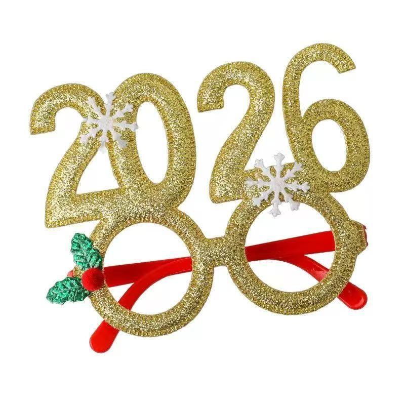 2026 Christmas Glasses Frame Santa Claus Xmas Tree Glasses Photo Booth Props Kids Gifts New Year Party Decorations Navidad Noel