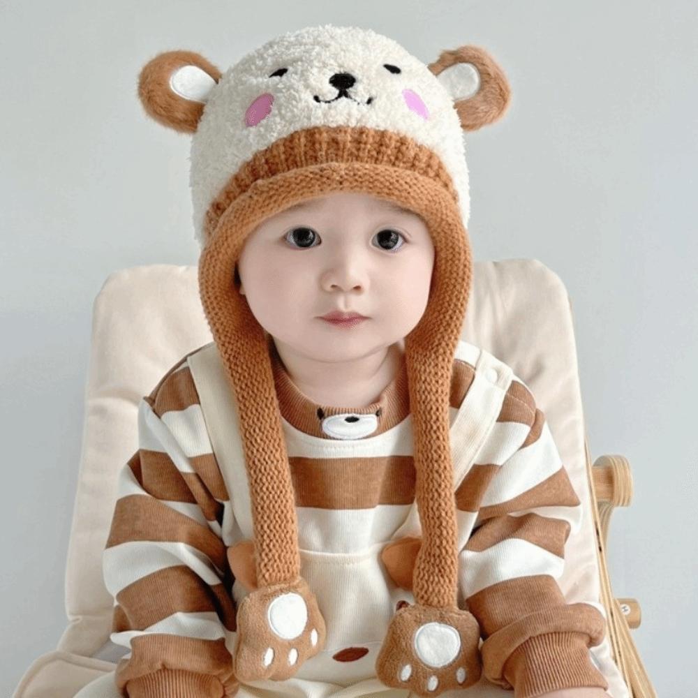Pig Baby Plush Hat Cartoon Ear Protection Hat Fashion Knitted Hat  Winter
