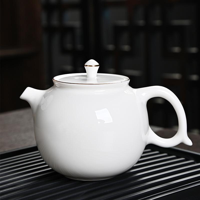 Business Portable Travel Tea Set Dehua White Porcelain Suet Jade Ceramic Teapot Teacup Tea Tray Gift Box