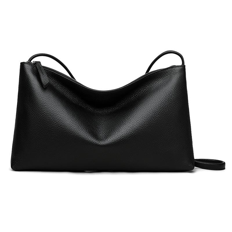 Die erste Schicht Rindsleder Mode Umhängetasche Tasche Damen einfarbig schlichte Textur Schultertasche trendig mit beliebter kleiner quadratischer Tasche