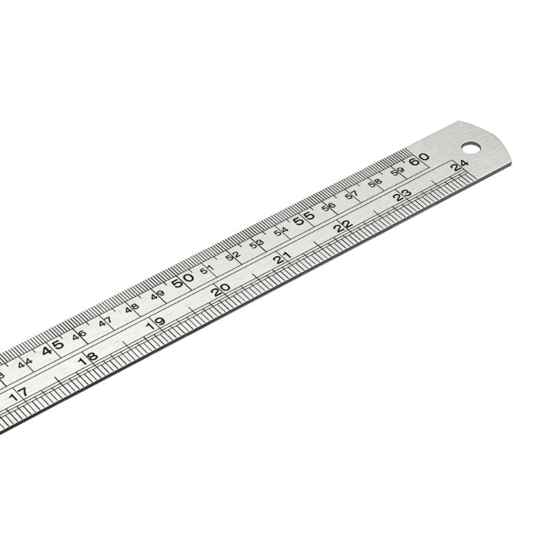 High Accuracy Steel Drawing Ruler with Double Scale System Metric Royal Etched Marks Easy To Use for Engineers