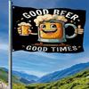 1pc Good Beer Good Time Outdoor Decorative Flag with Grommets, Lawn Decor, Beer Theme, Themed Banner, Decorative Banner, Outdoor Enthusiasts, Party Pl