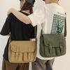 Płócienna torba w stylu vintage, torba typu crossbody w stylu retro o dużej pojemności, codzienna torebka na ramię