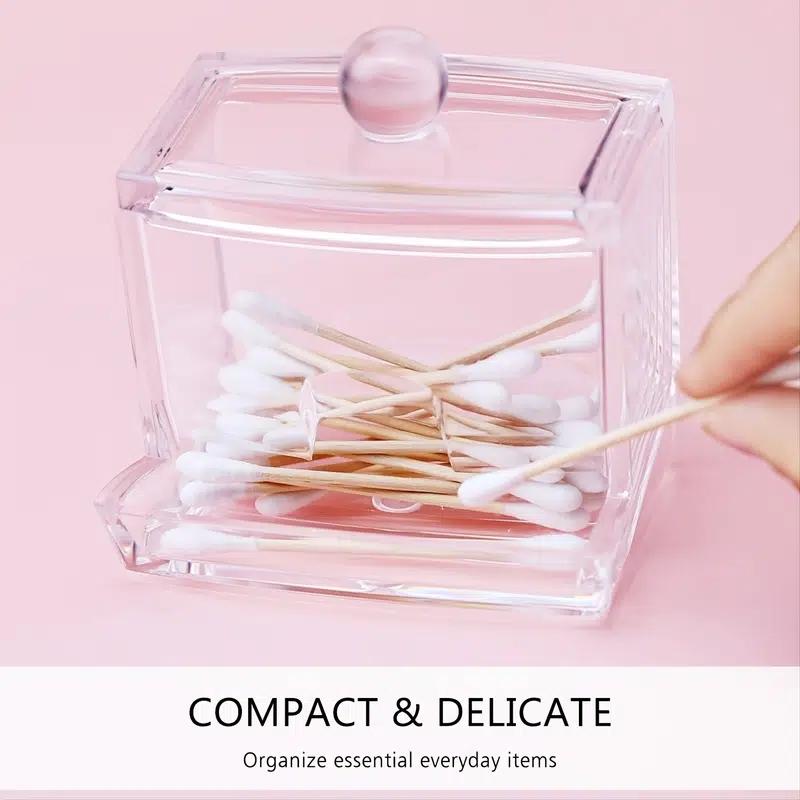 Transparent Cotton Swab Box, Jewelry Box, Storage Box, Crystal Cotton Swab Holder, Canisters