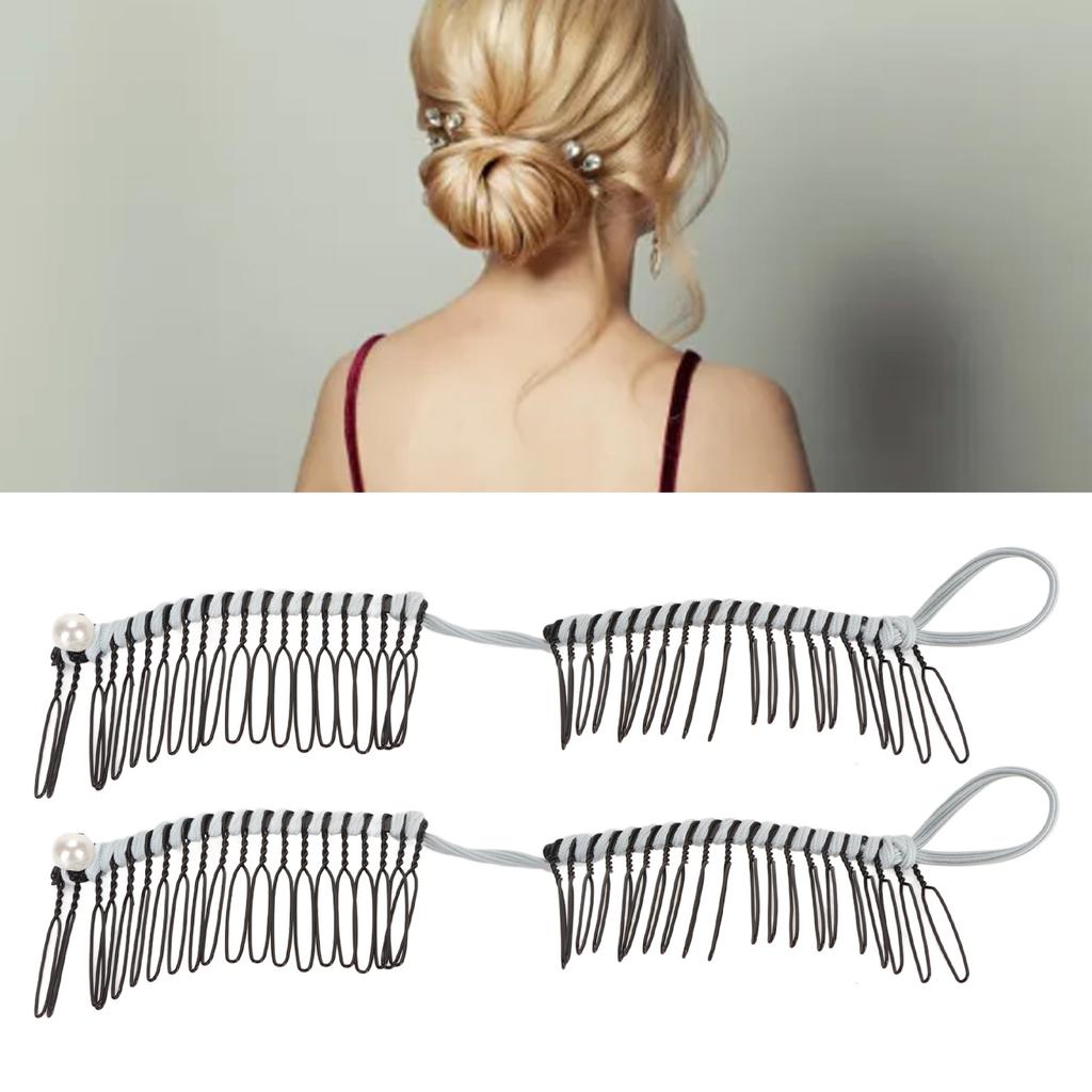 2pcs Banana Hair Clips Fashionable Stretchy Vintage Clincher Comb Tool for Women Thick Wavy Curly Hair