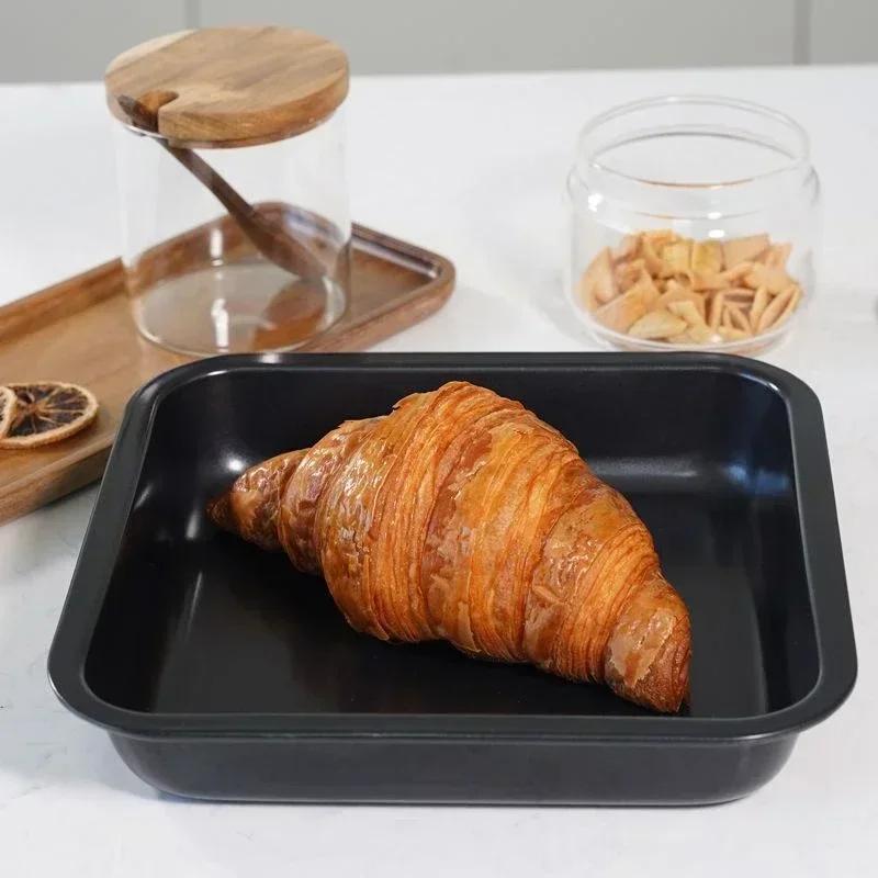 9 Inch Square Baking Tray Non-Stick Carbon Steel Toast Plate Cake Bread Baguette Oven Bakeware Pie Pizza Cake Mold Baking Pan