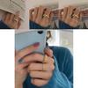 Korean Elegant Style Open Adjustable Metal Horn Ring For Women With Unique Design Geometry