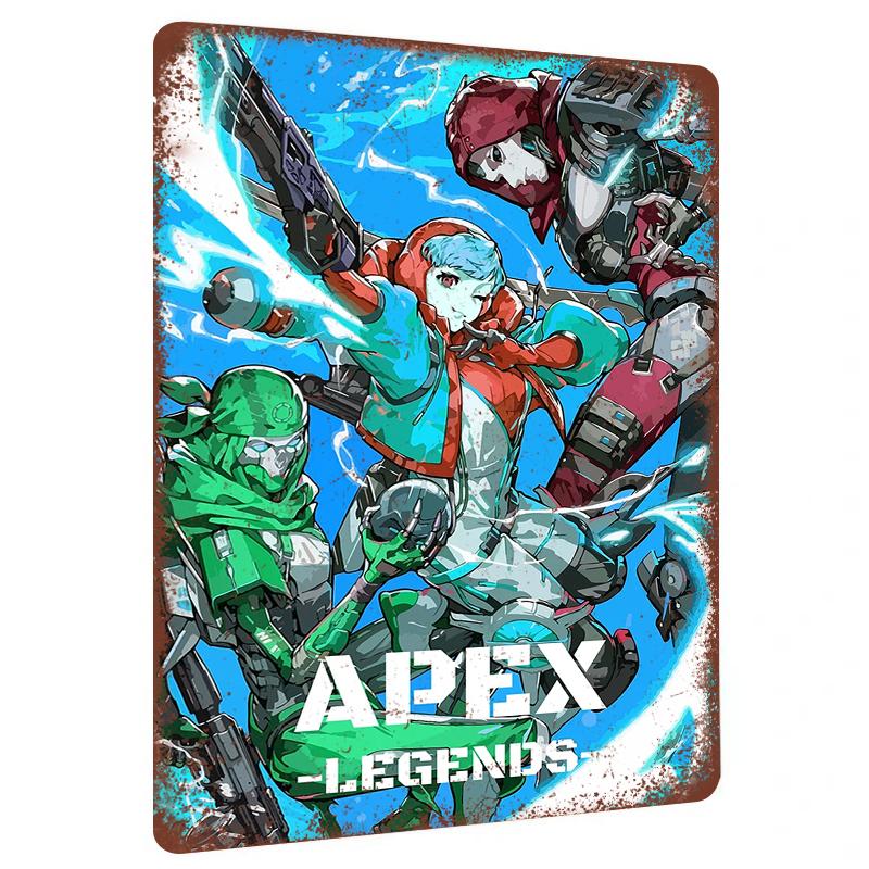 Apex Legends Postać z gry Metalowa Sztuka Ścienna Dekoracyjny Obraz do Domu Biura Pokoju Gier Dekoracja