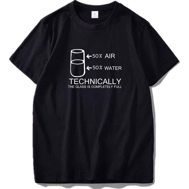 Half Air Half Water Technically The Glass Is Completely Physics Explanation Print Originality 100 Cotton T S
