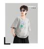 Boys' Trendy Korean Style Cartoon T-Shirt - Casual Loose Fit, Short Sleeve Summer Top
