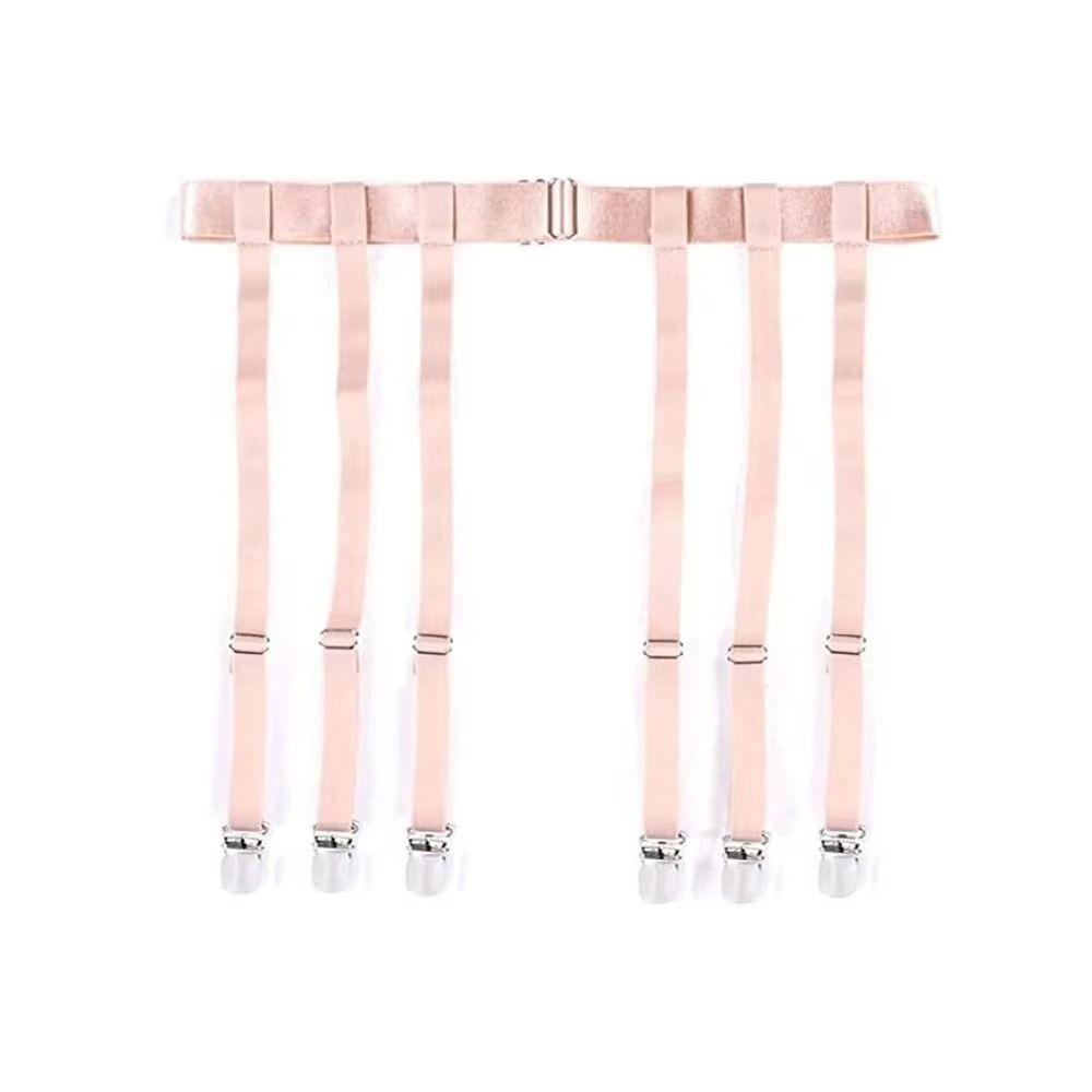 

Эластичный держатель для чулок с 4/6 металлическими клипсами, фиксатор для носков, подвязка для чулок до бедра, пояс для подвязок для девочек 6clips beige