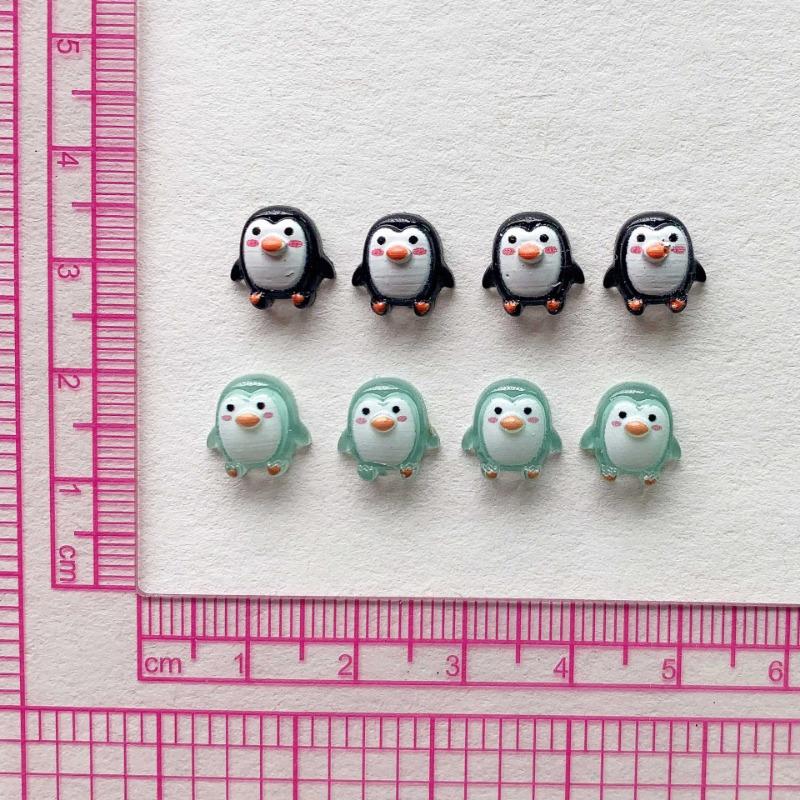 Cute 9mm Resin Mini Penguin Series Flat Back Stone Figurines DIY Wedding Scrapbook Manicure Accessories nail art decorations