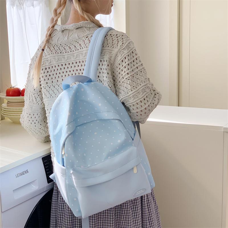 Point Print Schoolbag Women's Lightweight Backpack