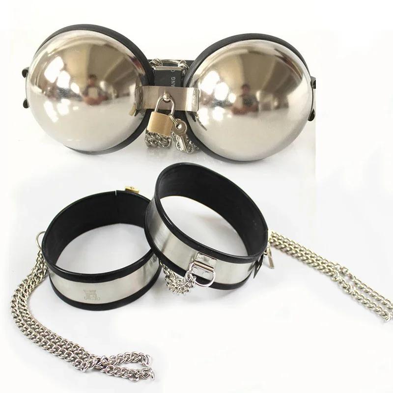 Manyjoy Adjustable PU Leather/Stainless Steel Customized Thighs Cuffs Bondage Adult Sex Toy Erotic Restraints Bondage Sex Toys