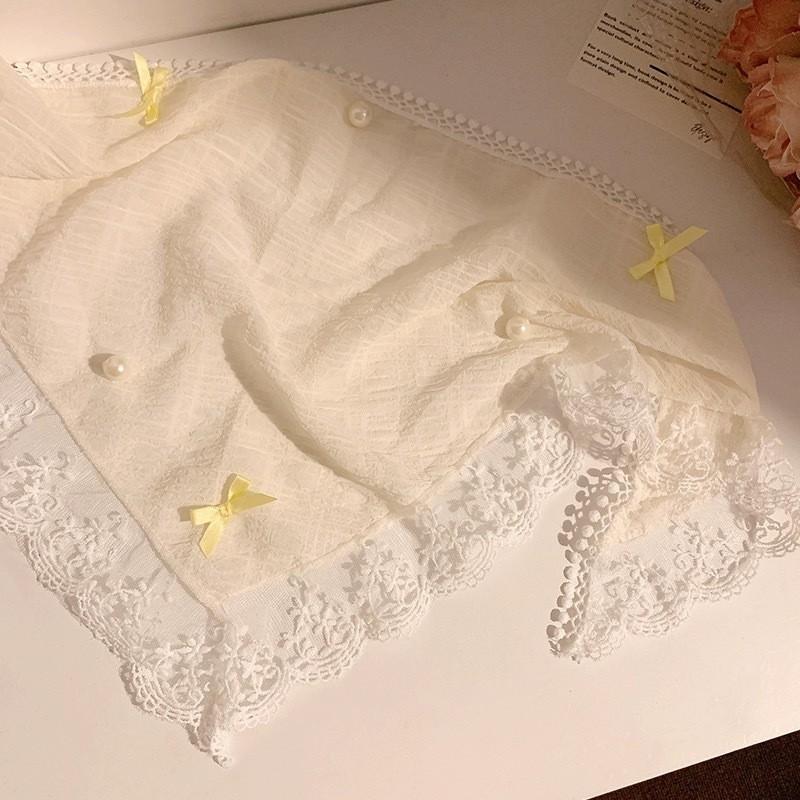 The New Summer Ins High-end Lace Headscarf Pastoral Style Baotou Triangle Scarf Headband Female Light Luxury Headdress Hair Accessories