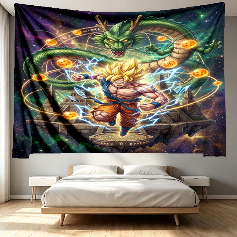Dragon Ball Print Tapestry - Portable Wall Decor Cloth, for Home, Dorm, Travel, Bedroom, Living Room - Ideal Birthday Housewarming Gift