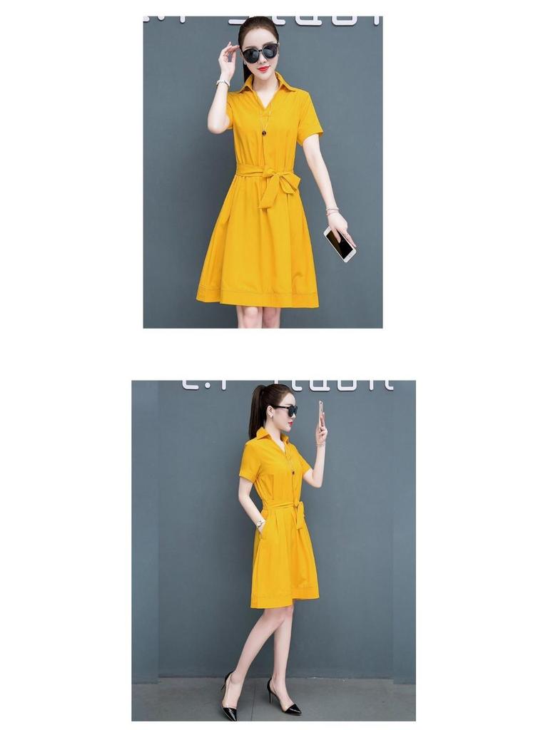 2024 Women's Summer Slimming Dress - Stylish, Belly-Concealing with Skirt Collar