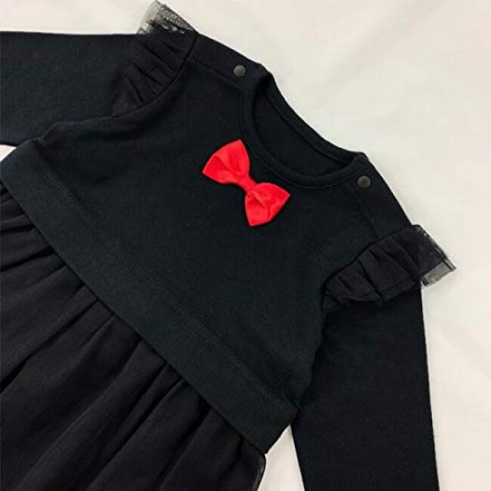 Black cat dress with cat ears and Halloween baby baby long headband, costume, clothes, girl, black, sleeves, P2294E-80-01
