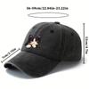 Simple Versatile Cute Cat Print Washed Vintage Soft Top Sunshade Baseball Cap Unisex Baseball Cap