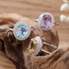 Natural Color Treasure Topaz Amethyst Citrine Ring Women'S S925 Sterling Silver Earrings Jewelry
