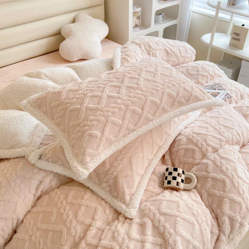 Plush Pillow Cover Winter Warm Pillow Cover Double-Sided Fuzzy Pillowcase Pillow Protector for Bedroom Dormitory Decoration