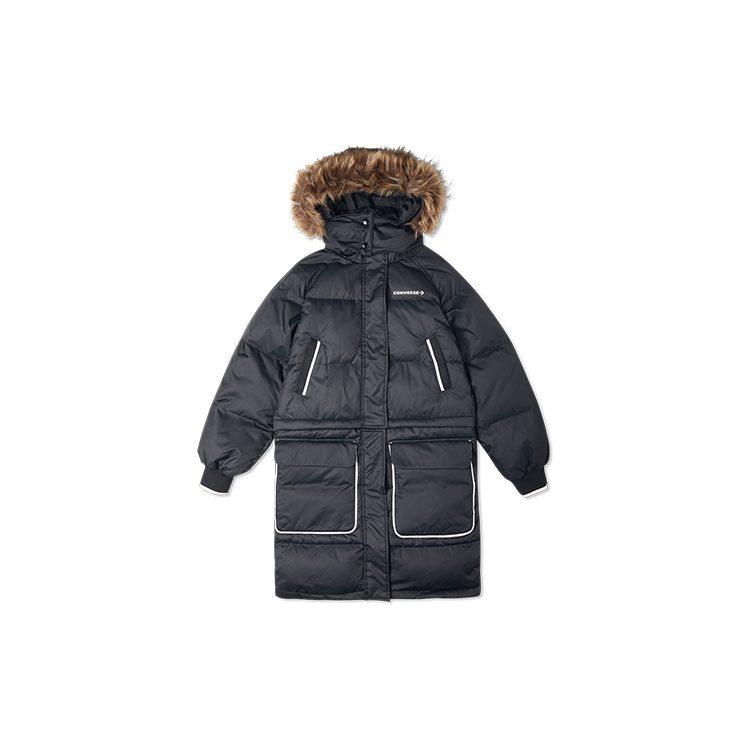 Converse Down Jackets Women's Ink Black Hooded Moderate Other 10020023-A02