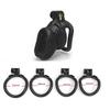 New Male Chastity Cage Device with 4 Cock Rings Set Penis Cage Ball Lock Chastity Belt Sex Toys for Men Couples Adult Supplies
