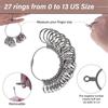 Ring Sizer Measuring Tool,Steel Ring Mandrel for Ring Making,Ring Sizer Mandrel,Ring Size Measuring Tool Set