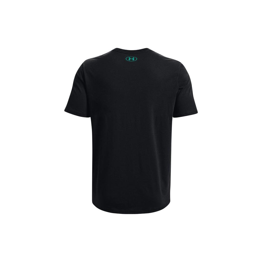 Under Armour UA Camo Chest Stripe Logo Crew Neck T-Shirt Men Tops Black 1370519-001