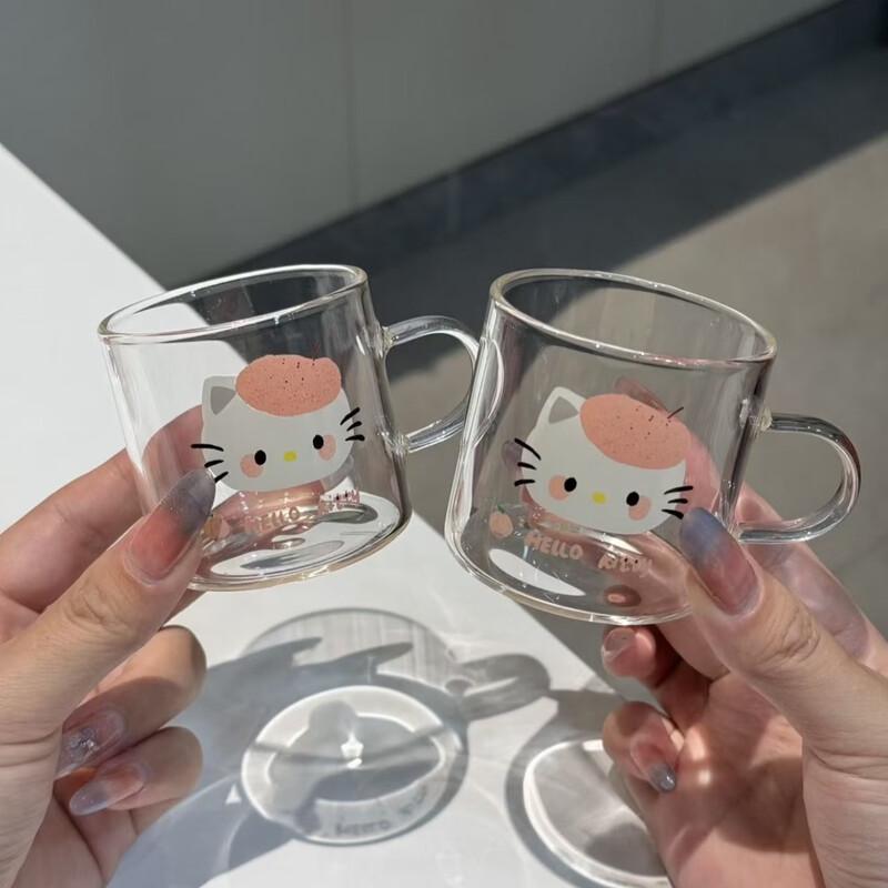 

Shangqi Heat-Resistant Pink KT Glass Mugs Set