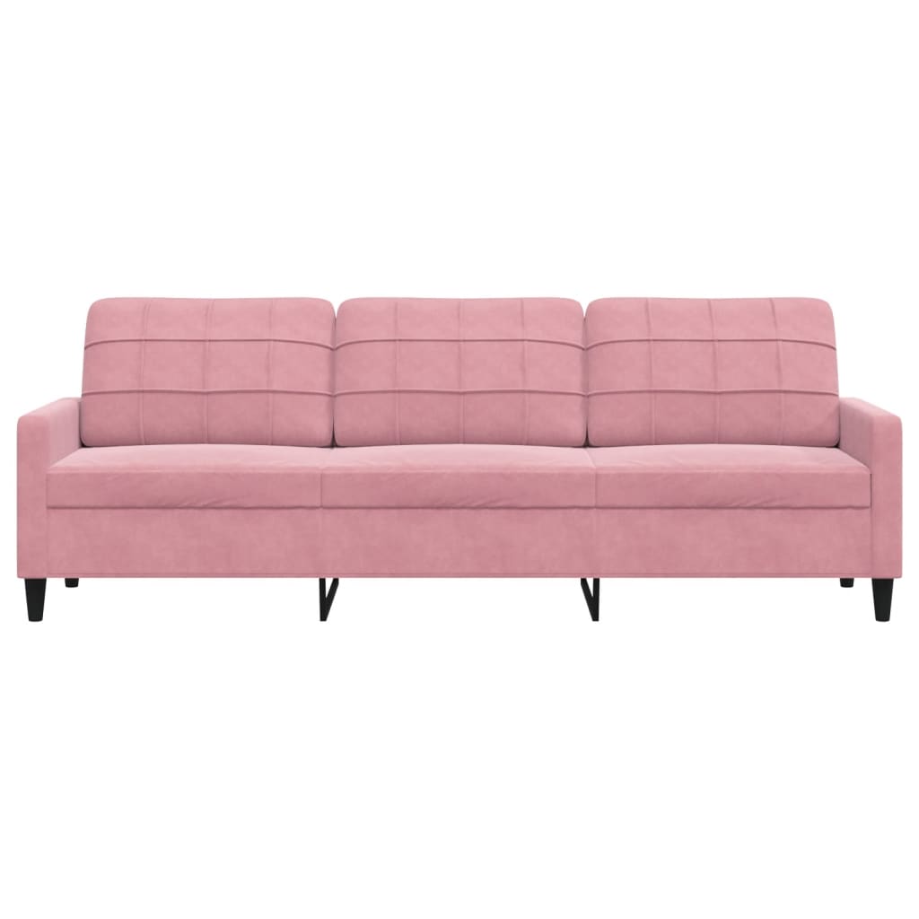 3 Seater Sofa Pink 210 cm Velvet