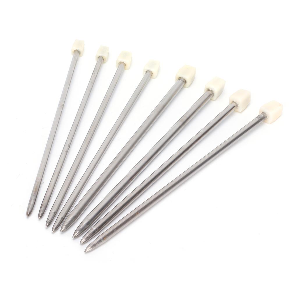 22Pcs Knitting Needles Stainless Steel Straight Single Pointed   Wool Weaving Tools(35cm )