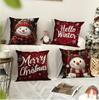 Christmas Snowman Pillow Cover Cartoon Decoration Printed Cushion Home Decoration Cushion Cover