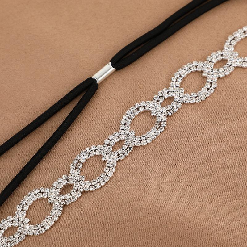 Bridal Wedding Accessories Stretch Headband Handmade Silver Rhinestone Headband Headband Fashion Headgear Hair Accessories
